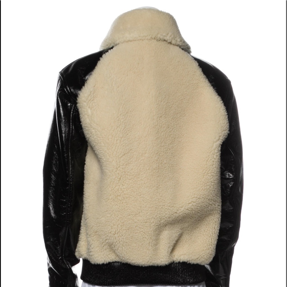 Amiri Leather Colorblock Pattern Fur Jacket - Picture 3 of 3